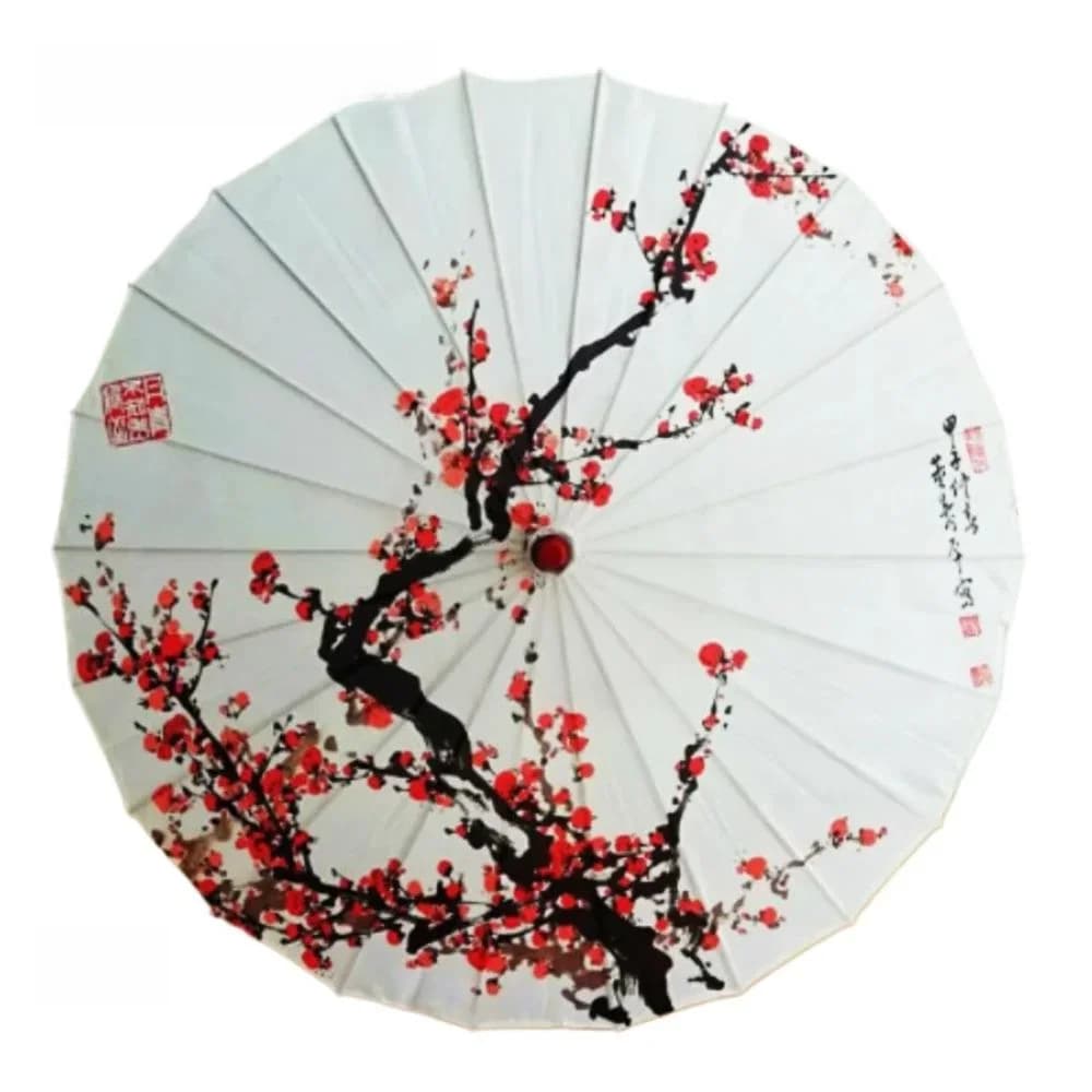 Parapluie en tissu de soie pour femmes, fleurs de cerisier japonaises, parapluie de danse ancienne, parapluie décoratif, parapluie en papier huilé de Style chinois