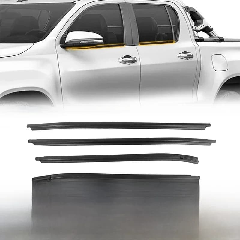 Bandes de garniture de moulage en caoutchouc pour Toyota Hilaffiliés SR5, ceinture d'étanchéité en verre, coupe-froid de fenêtre, 4 portes, 2005-2015, 68161-0K010, 68162-0K010