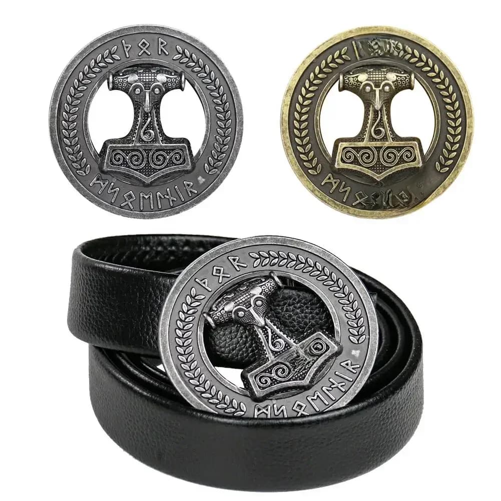 Nordique Viking Thor Odin roi héros marteau blé noeuds celtiques en alliage de Zinc métal boucle de ceinture Punk Western Cowboy homme jean accessoire