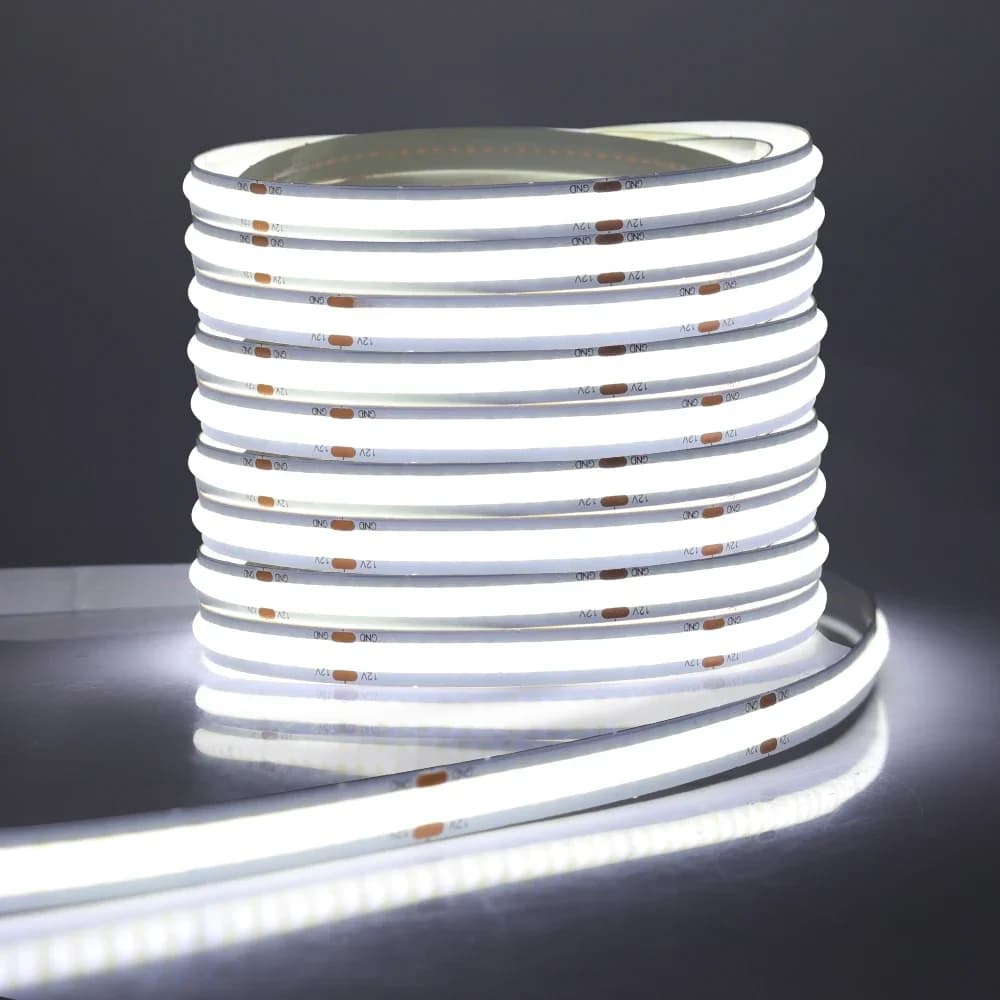 Bande lumineuse LED COB 12V 24V, barre lumineuse LED Flexible haute densité 3000K 4000K 6000K RA90 FOB linéaire, pour décoration de salle de cuisine