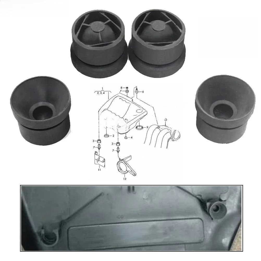 Panneau de protection du moteur, couvercle en caoutchouc, bloc tampon pour VW Seat Skoda Audi Bora Jetta Golf 4 MK4 Touran 1.6 2.0 06A 103 226, 4 pièces