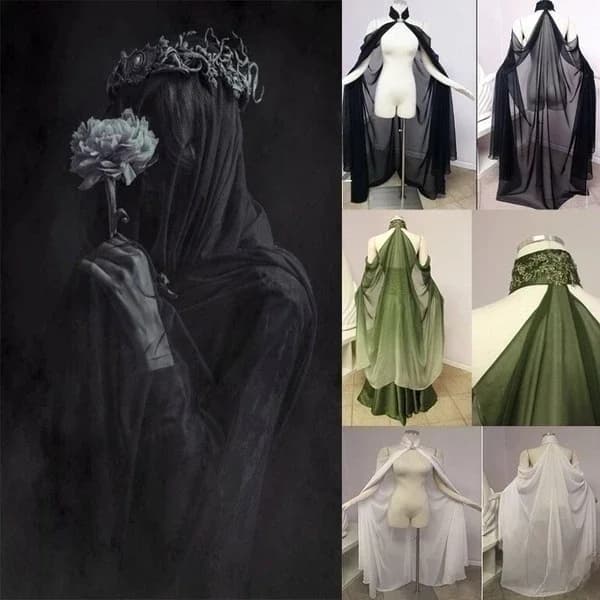 Cape en maille pour femme, robe de mariée elfe dégradée, reine elfique, colleur de princesse Everak, costume de cosplay médiéval, nouveau