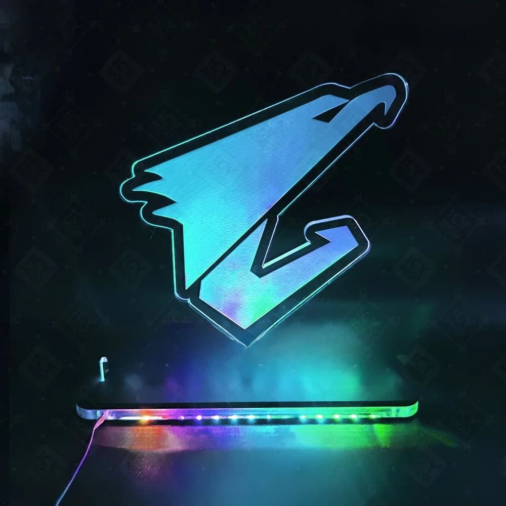 A-RGB AORUS Figure 5V3Pin GIGABYTE Eagle Belief Châssis Décoration Aorus PC LED Rainbow Lighting MOD Panneau d'éclairage acrylique