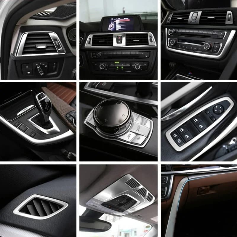 Pour BMW 3 4 série 3GT F30 F32 F34 style de voiture intérieur changement de vitesse AC CD bouton panneau porte accoudoir décoration couverture garniture autocollant