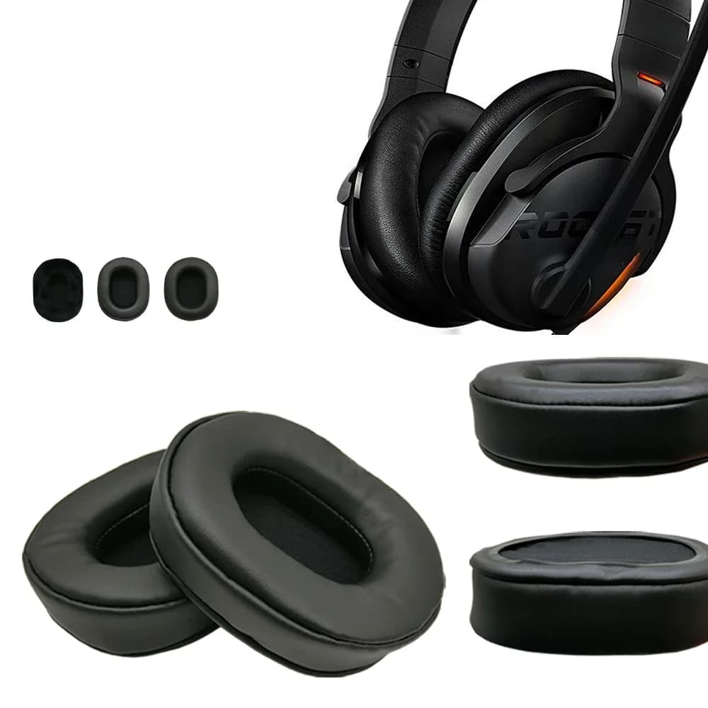 Coussinets d'oreille de remplacement pour Roccat Khan Aimo, pièces de casque, coussin en cuir et velours, housse de manchon pour écouteurs