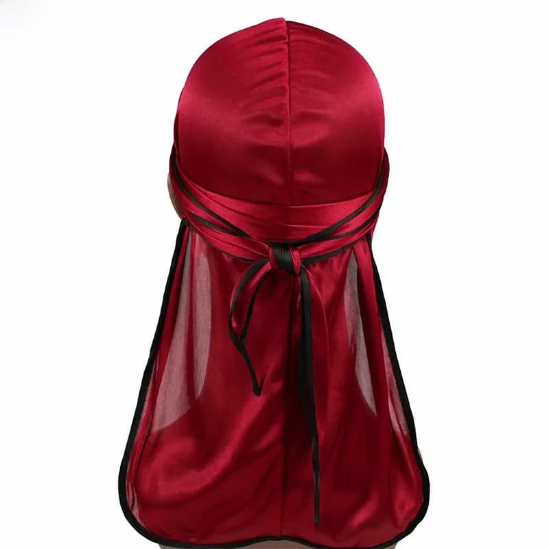 Durags en Satin pour Hommes, Vêtements de Sauna de Motard, Casquette de Crâne, Bandana, Soyeux, Chiffon Doo, Turban, Chapeau, Bande de Sauna, Accessoires pour Cheveux, Nouvelle Mode