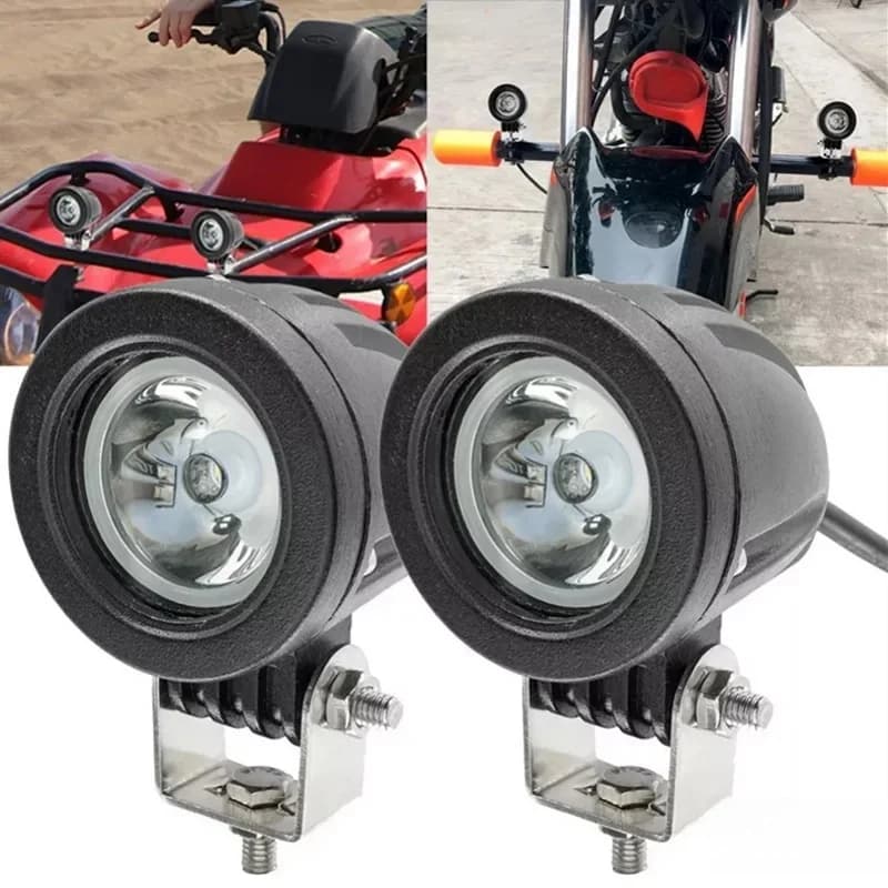 Phares antibrouillard LED pour motos, 10W, 12V/24V, 2 pièces, lampe de travail, indicateur de véhicule, camion, véhicule tout-terrain, SUV
