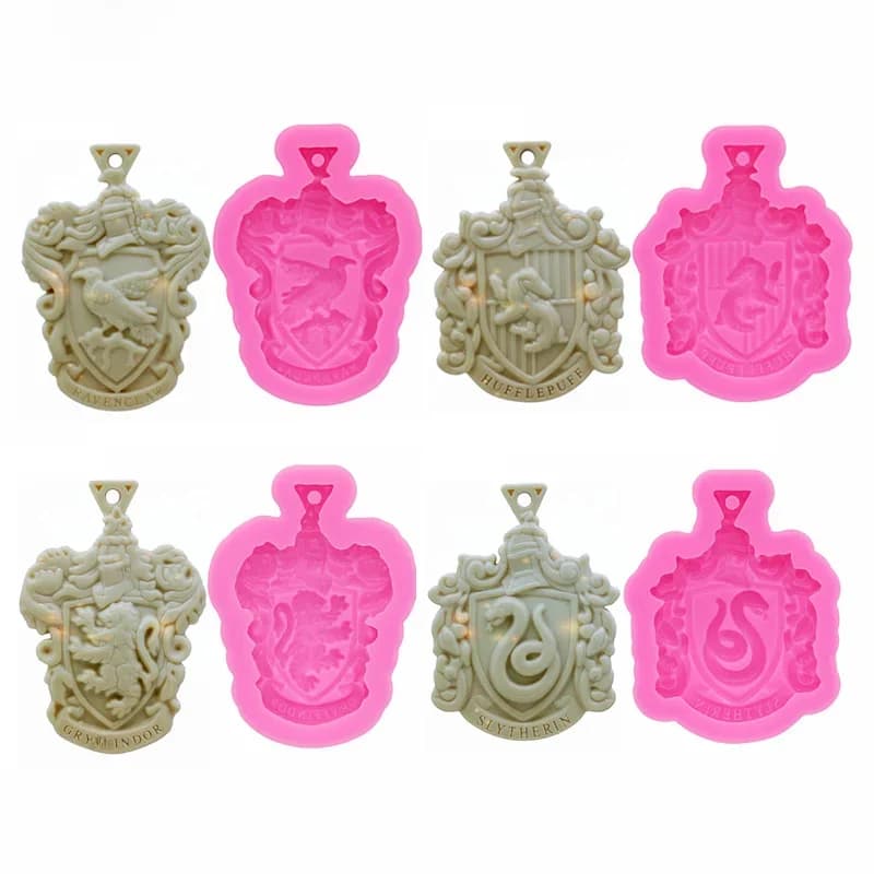 4 pièces de moules en silicone en résine époxy pour pendentif de collier combiné. Gadgets de fabrication de bijoux porte-clés. Moule de cuisson de gâteaux de cuisine
