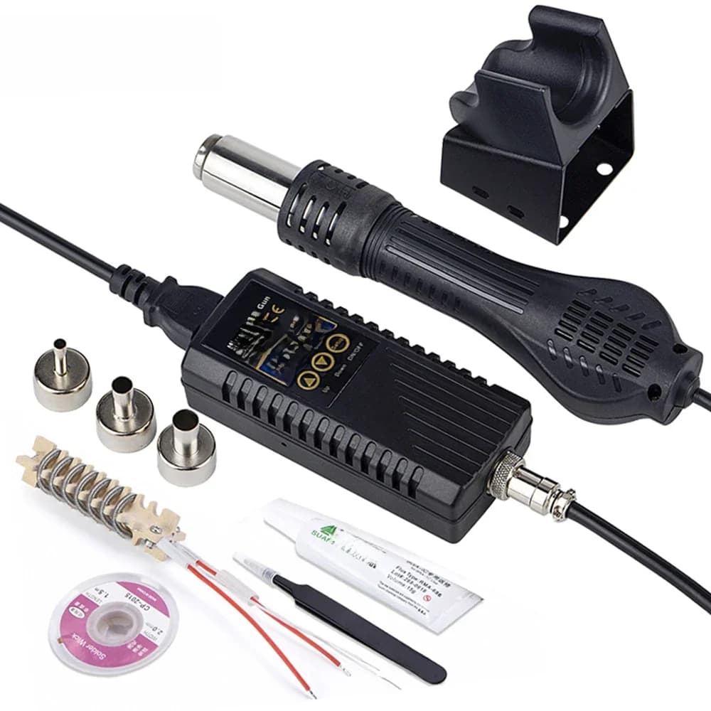 JCD 750W pistolet thermique affichage numérique Micro Station de soudage de retouche pistolet à Air chaud pour outil de réparation de soudage sèche-cheveux 8858