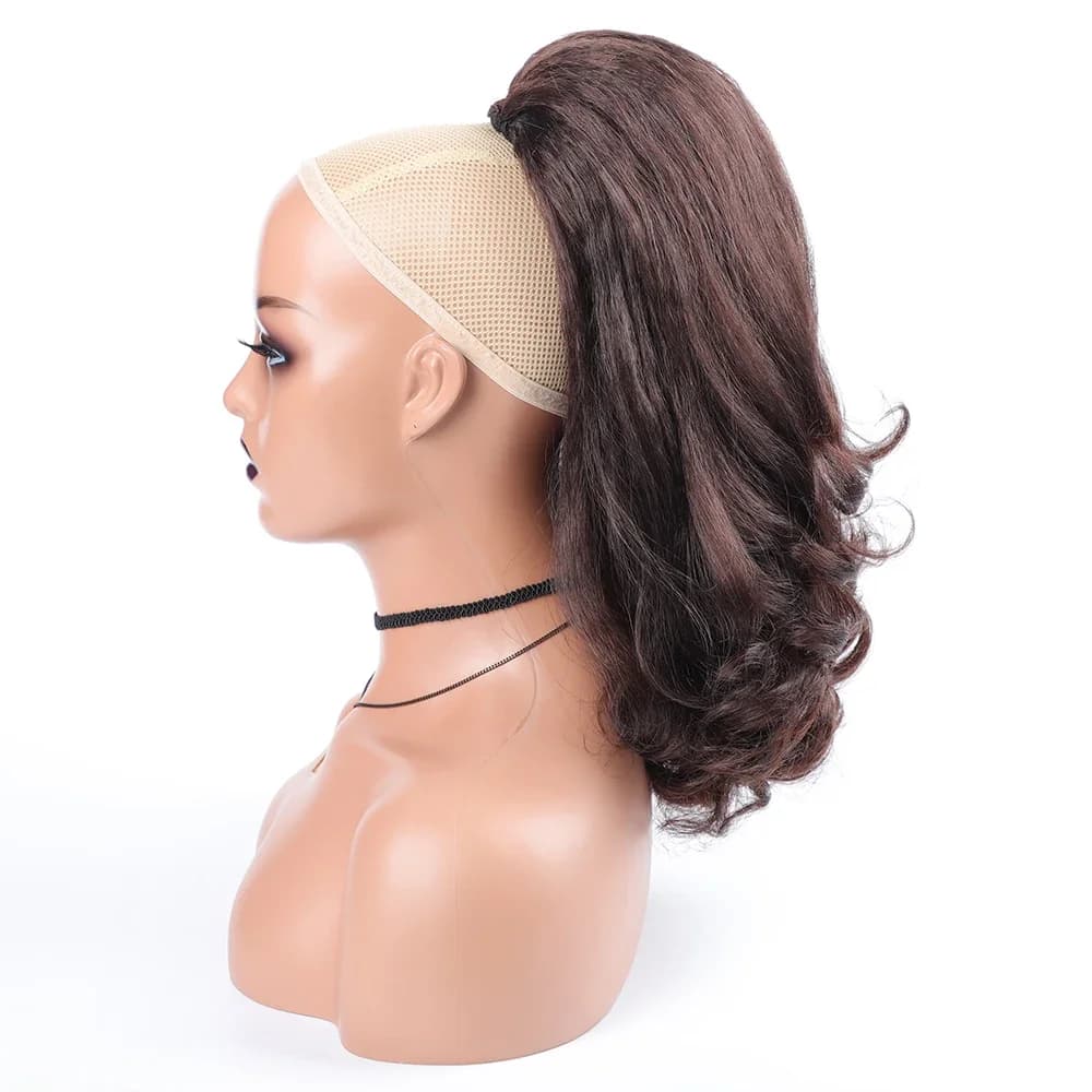 Extension queue de cheval synthétique bouclée pour femmes, postiche Afro élastique à cordon de serrage, couleur ombrée