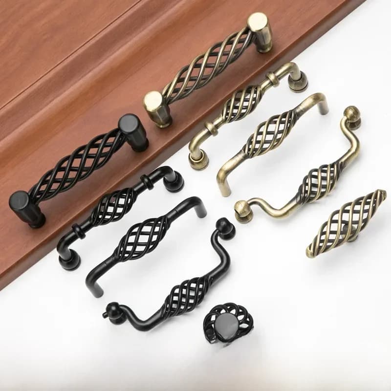 Vintage Antique Bronze Cabinet Foy Hollow Out Birdcage Foy MELKnobs, Wardrobe Door Pullers, Furniture Handle