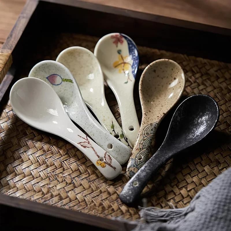 Cuillère en porcelaine, Service de vaisselle, louche en céramique, trempette de dîner, ustensiles en porcelaine, cuillère, articles de table, fournitures de cuisine ménagers
