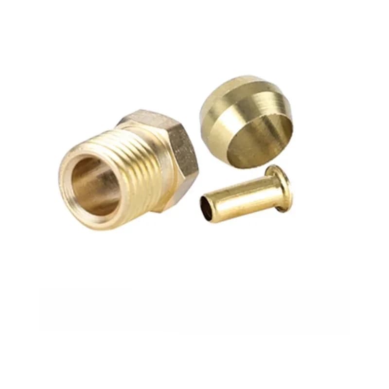 Machine CNC tuyau d'huile lubrifiante 4mm M8 Joint 6mm tuyau d'huile M10 Joint Double cône méson noyau ensemble de trois pièces