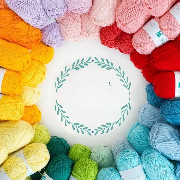 Susan's Family 86 couleurs fil de coton 50g/120 m/rouleau 4 plis coton peigné et fibres acryliques fils tricotés à la main pour tricoter et Crochet