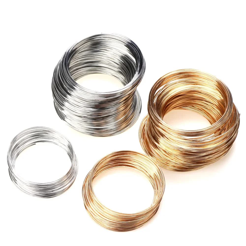 Fil à mémoire d'or Rhodium/KC, 0.8MM 55/60MM, corde en acier, résultats de perles, broches, Bracelet vierge, fabrication de bijoux à faire soi-même