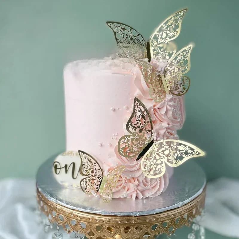 12 décorations de gâteau en forme de papillon doré, idéales pour les gâteaux de filles, papillons décoratifs pour la décoration de gâteaux, accessoires pour fêtes d’anniversaire.