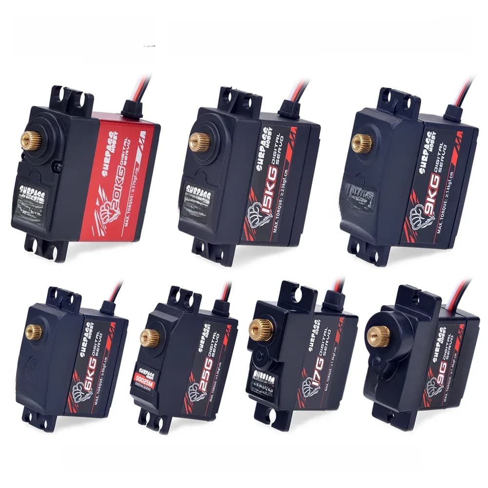 SURPASS Hobby Servo Numérique 9G 17G 25G 6KG 9KG 15KG 20KG Micro Servo à Engrenages Métalliques pour Voitures RC 1/8 1/10, Avions, Robots, Planeurs