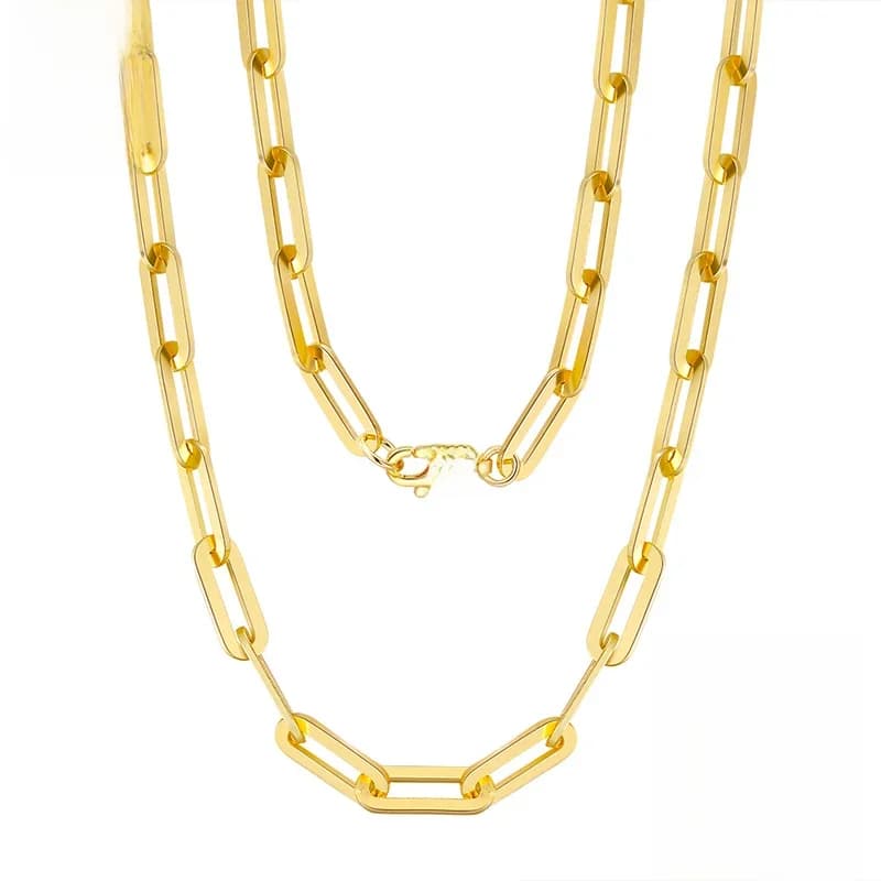 ORSA JEWELS 14K plaqué or véritable 925 en argent Sterling trombone chaîne de cou 6/9.3/12mm collier à maillons pour femmes hommes bijoux SC39
