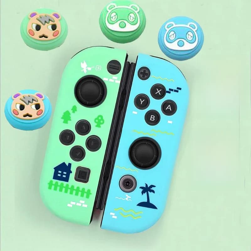 Capuchon de poignée de bâton de pouce, housse de protection de Joystick pour Nintendo Switch Oled NS Joy-Con Joycon, coque souple en Silicone pour contrôleur de jeu