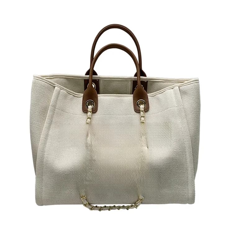 Grand sac à main en toile pour femme, fourre-tout en cuir véritable, grands sacs initiés, sac de messager pour femme, sac à provisions, nouvelle mode