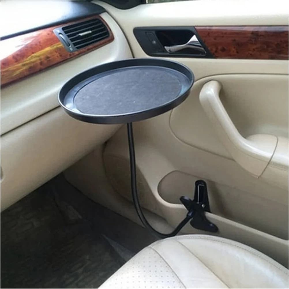 Table à manger pliante noire pour voiture, plateau alimentaire, siège arrière de voiture, palette d'eau