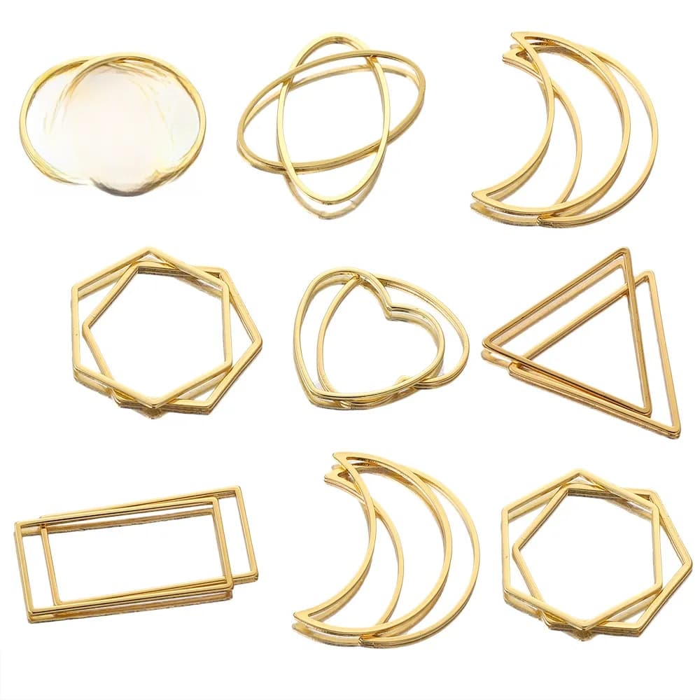 10 pièces Lot or acier inoxydable lune boucles d'oreilles faisant des fournitures lunette boucle d'oreille breloques connecteurs pour bijoux à bricoler soi-même résultats en vrac