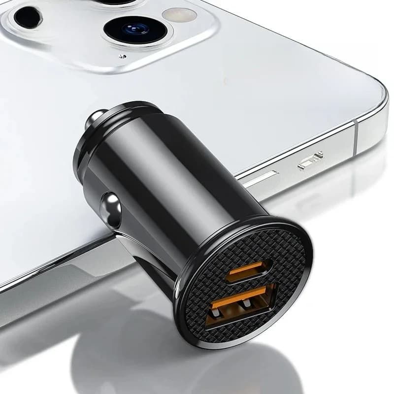 Bas192.- Chargeur de voiture USB 30W, charge rapide 4.0 3.0 FCP SCP USB PD pour Xiaomi iPhone16 15 14 Pro Max