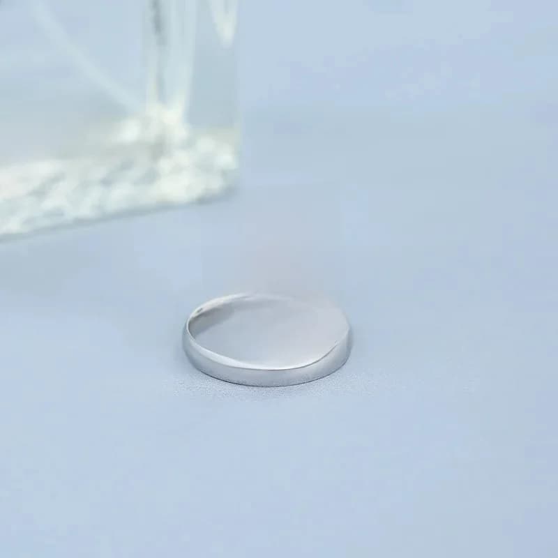 Buyee 925 bague de couple en argent Sterling lisse Simple bague pour hommes femmes fiançailles bandes de mariage bijoux fins cercle
