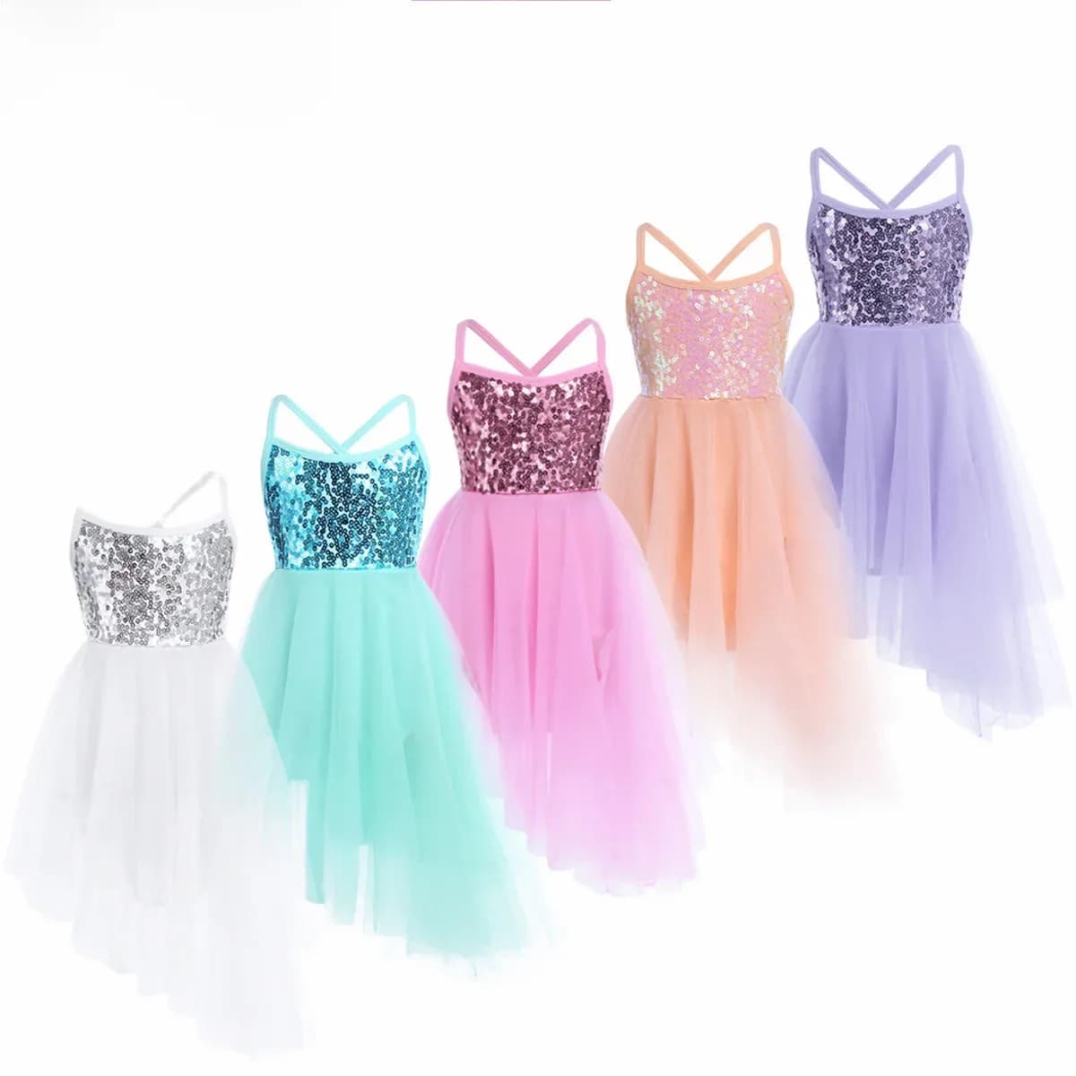 ChicTry paillettes filles Ballet Tutu robe enfants enfants Tulle Ballet danse gymnastique justaucorps robe pour Performance Dancewear
