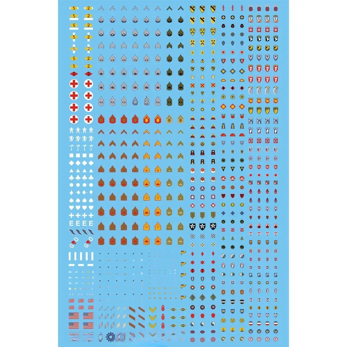 Ensemble d'insignes de l'armée américaine de la seconde guerre mondiale, AM-Punta KS LW35065, décalcomanies, 1/35