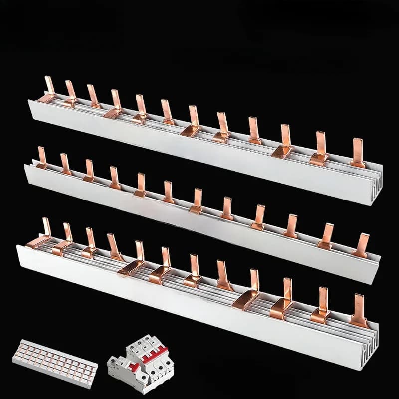 Barre omnibus en cuivre de type fourche GEYA PIN TYPE pour disjoncteur de boîtier de distribution MCB 63A, connexion de barre omnibus