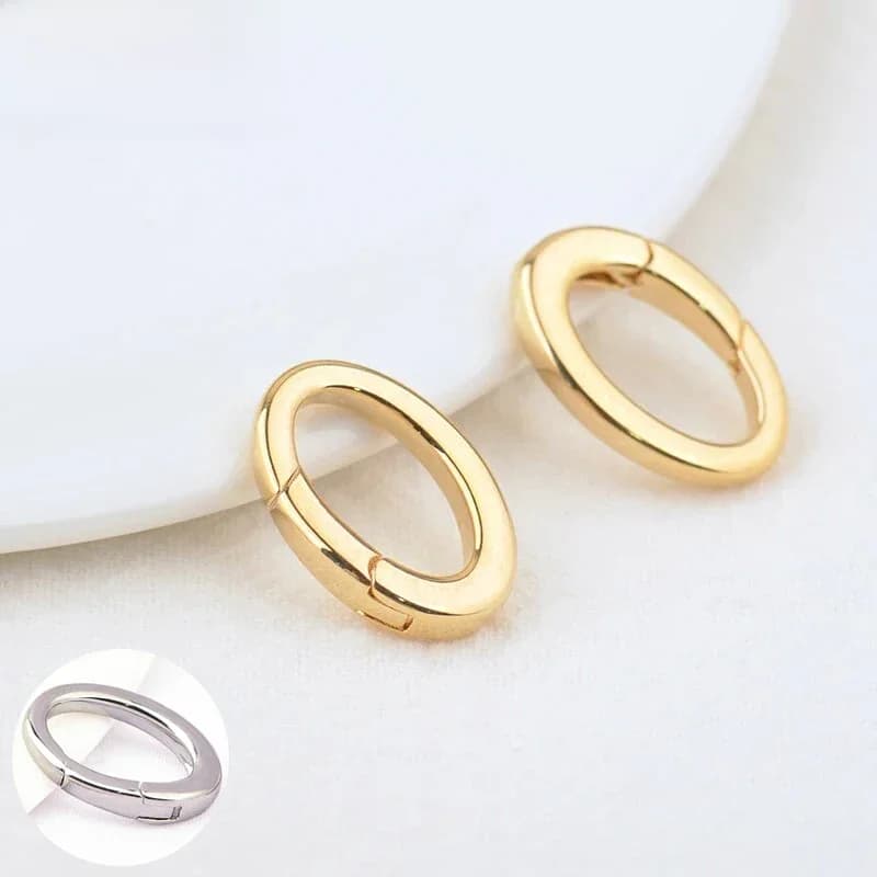 (3253)2 pièces 13x18MM 24K couleur or laiton ovale connecteur fermoirs pour breloques pendentifs haute qualité bijoux à bricoler soi-même faisant des résultats