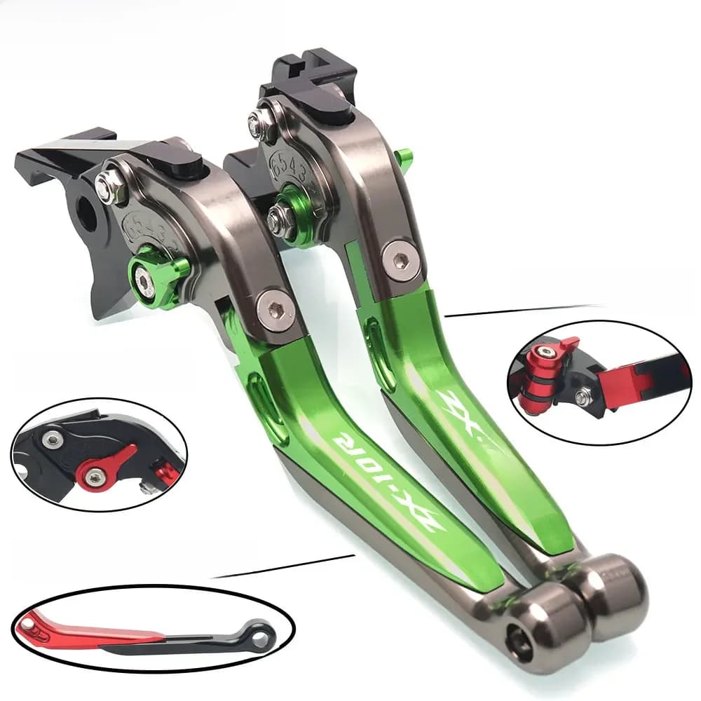 Leviers de frein et d'embrayage réglables de course, pour KAWASAKI ZX10R ZX-10R ZX10 ZX 10 R 2006 2007 2008 2009 2010 2011 2012 2013 2014 2015
