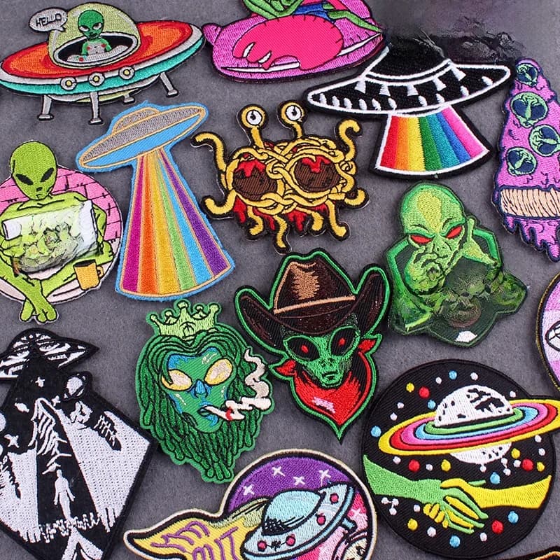 Fer sur patchs patchs extraterrestres pour vêtements Patch de broderie patchs ovni sur vêtements accessoire bricolage espace vêtements autocollants Badges