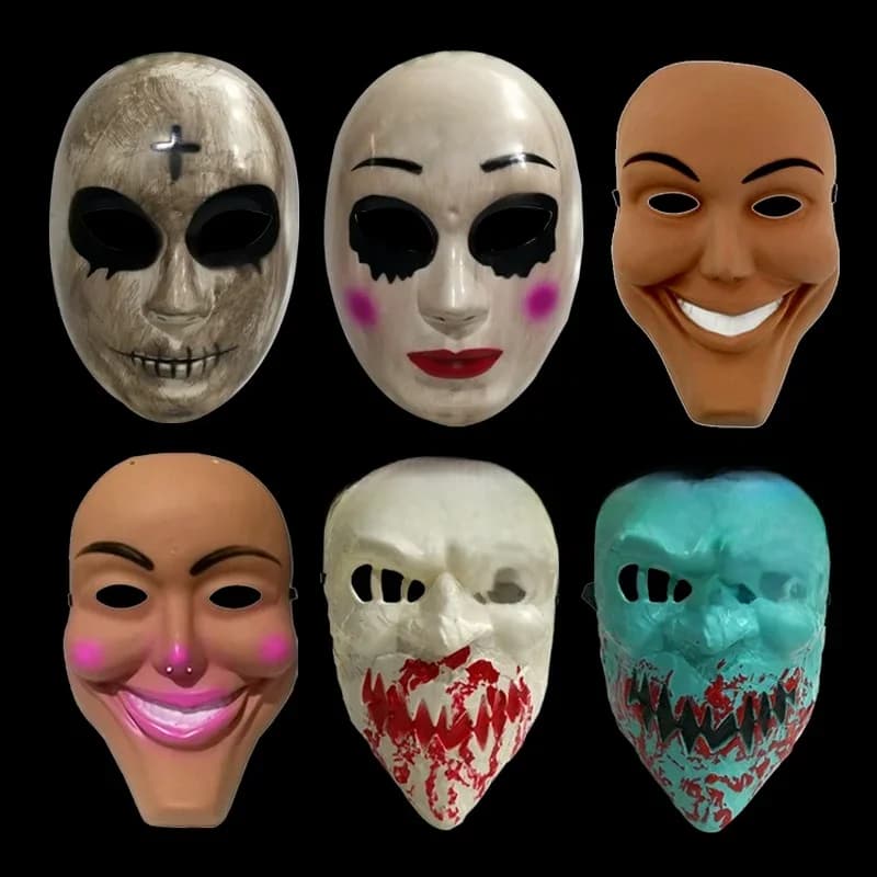 Masque d'Horreur Smiley Multicolore pour Homme et Femme, Plan d'Élimination Humaine, pour Halloween, Complet, Cosplay, Nouvelle Collection