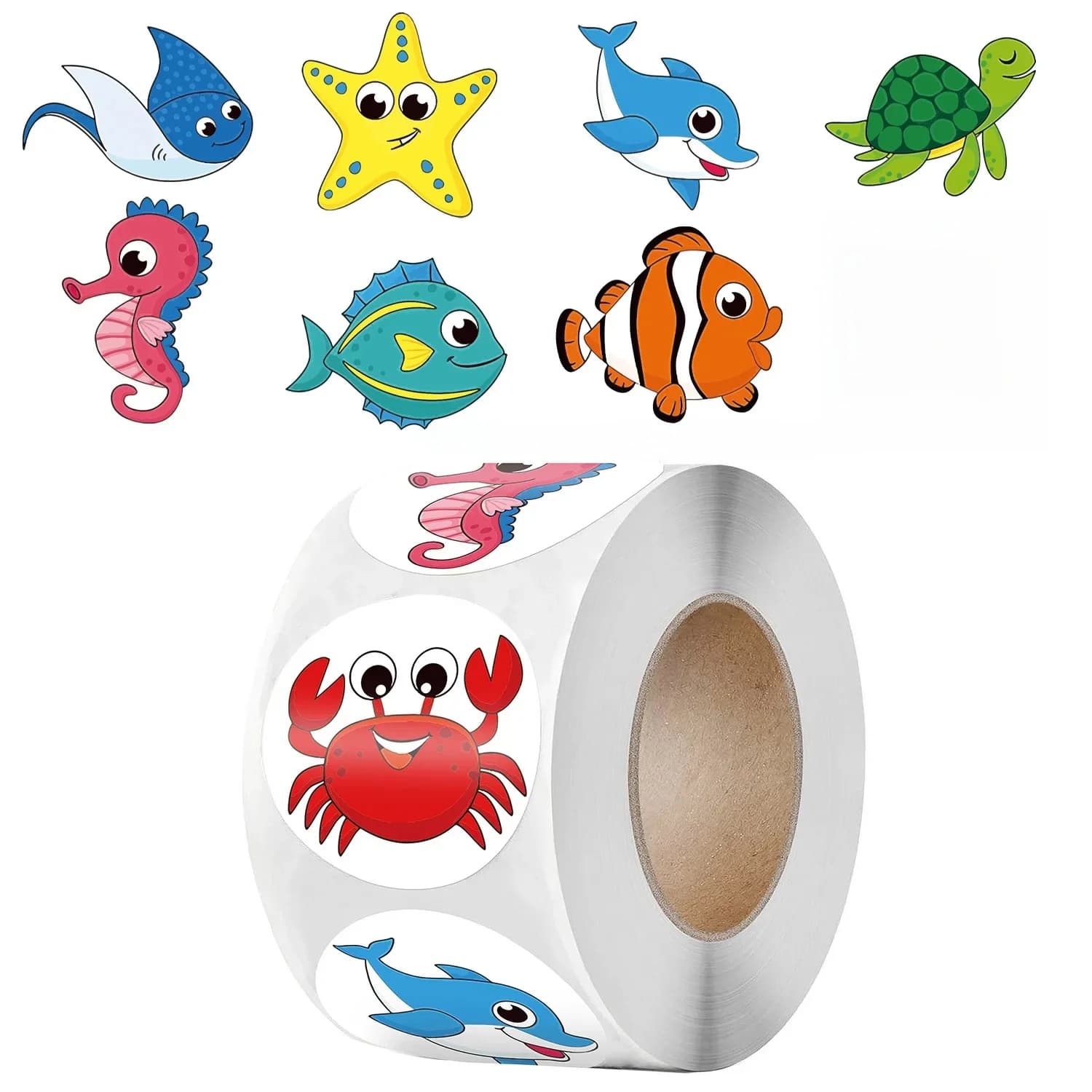 Autocollants étoiles de mer de dessin animé mignon, étiquette de récompense pour enfants, encouragement, Scrapbooking, papeterie de décoration, 50 à 500 pièces