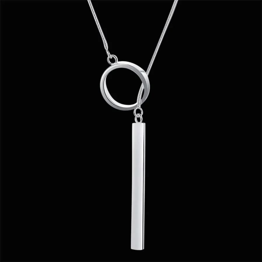 Nouveau collier en argent Sterling 925 pour femmes, bijoux de 18 pouces, pendentif rond créatif, à la mode, cadeaux de noël et de mariage