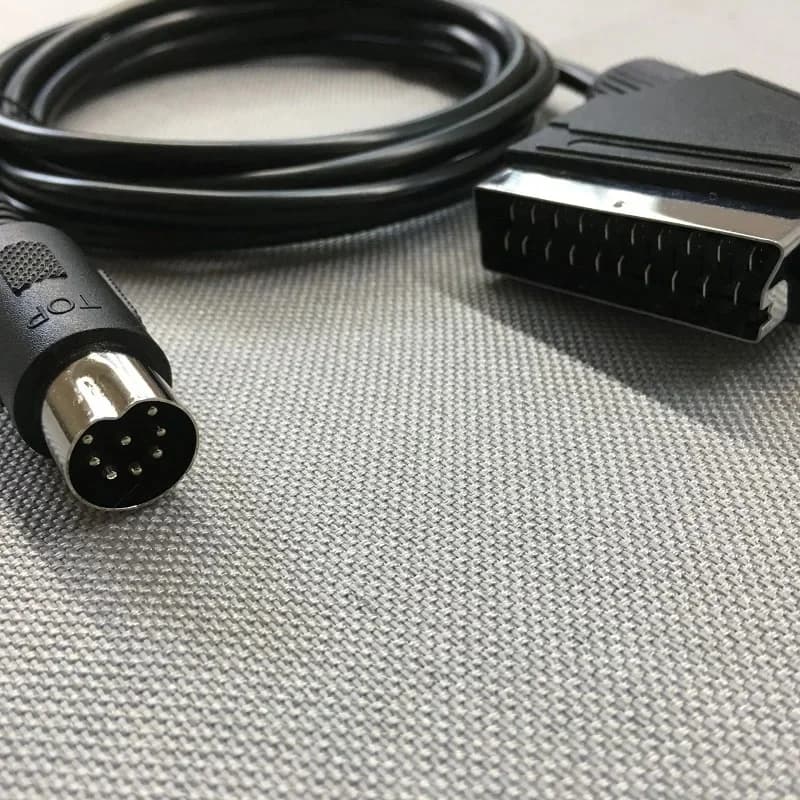 Câble Scart de remplacement 1,8 m avec connecteur V-pin pour Sega Megadrive 1 Genesis 1 Master System 1, câble Scart RGB AV, version PAL