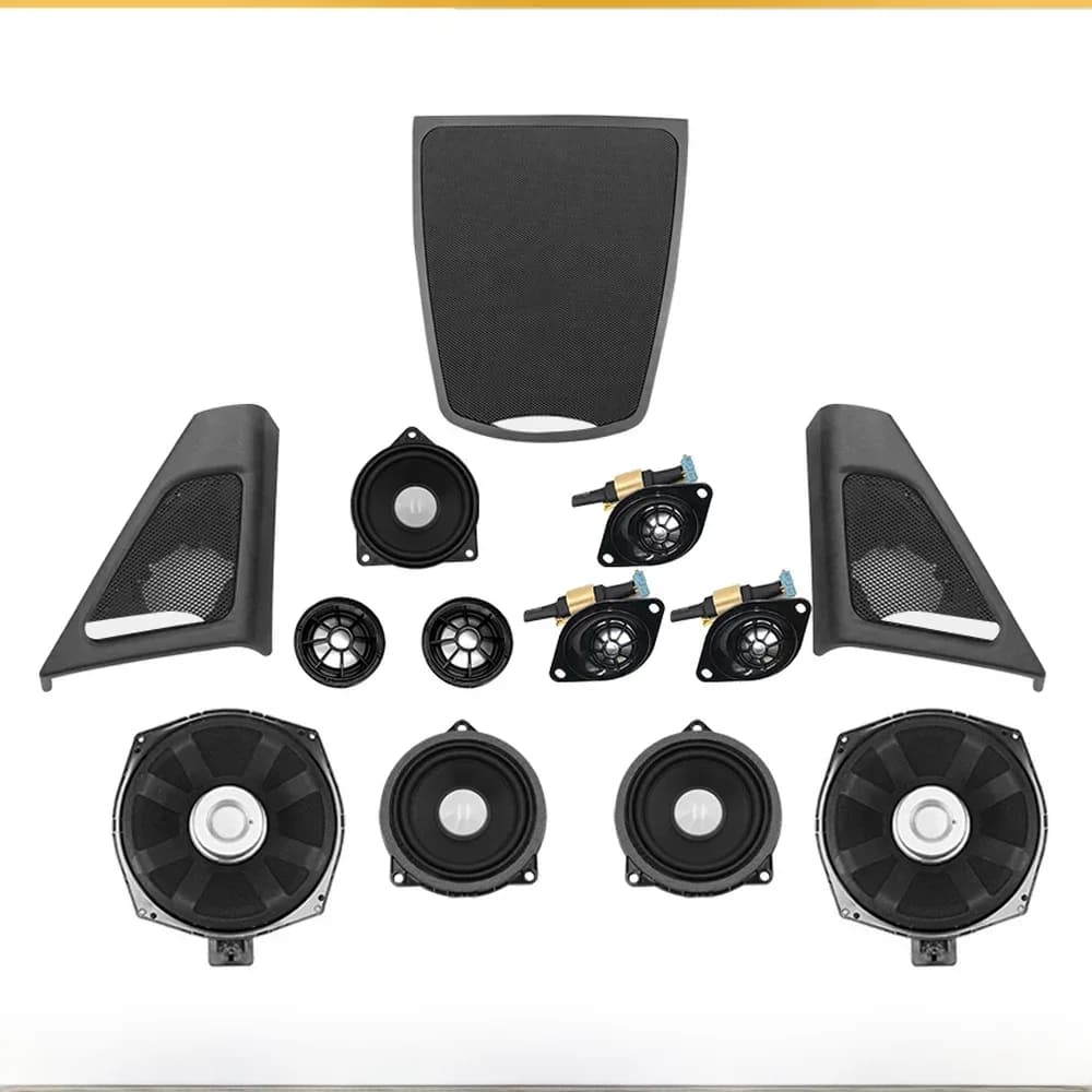 Klaxon de voiture pour BMW F10 F11 Série 5, haut-parleur audio, basses, tweeter, cache de porte, haut-parleur de médium, kit de remplacement et d'amélioration pour caisson de basses