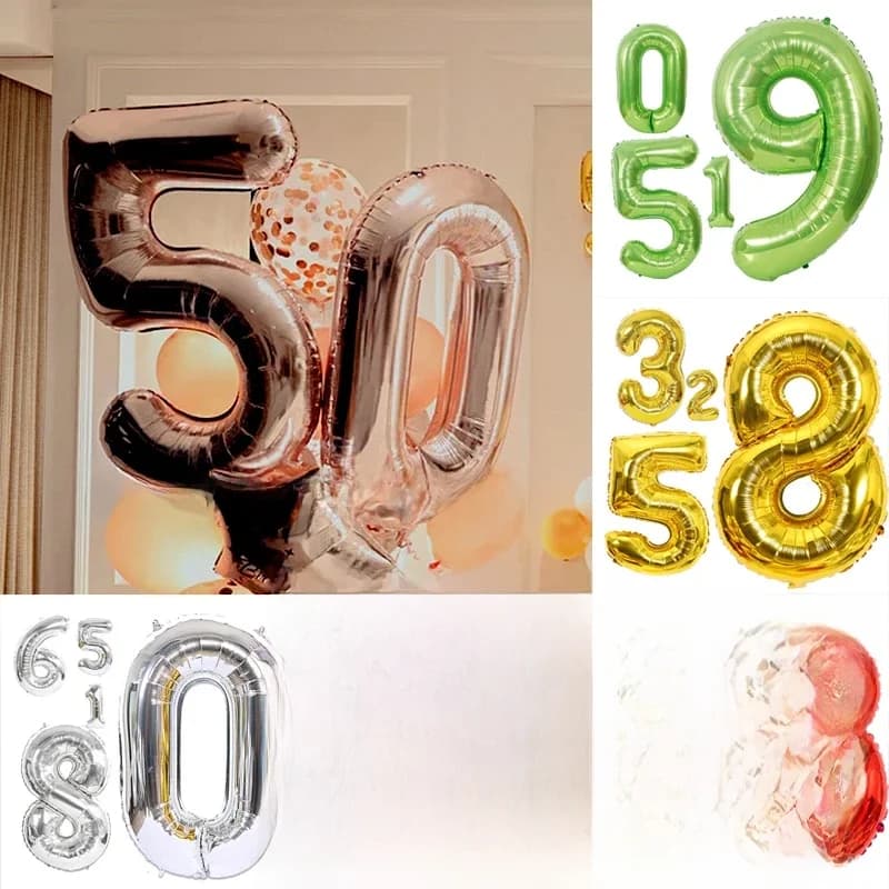 40 pouces or Rose numéro ballon anniversaire fête de mariage décoration numérique feuille ballons gonflable hélium Balon jouet en gros