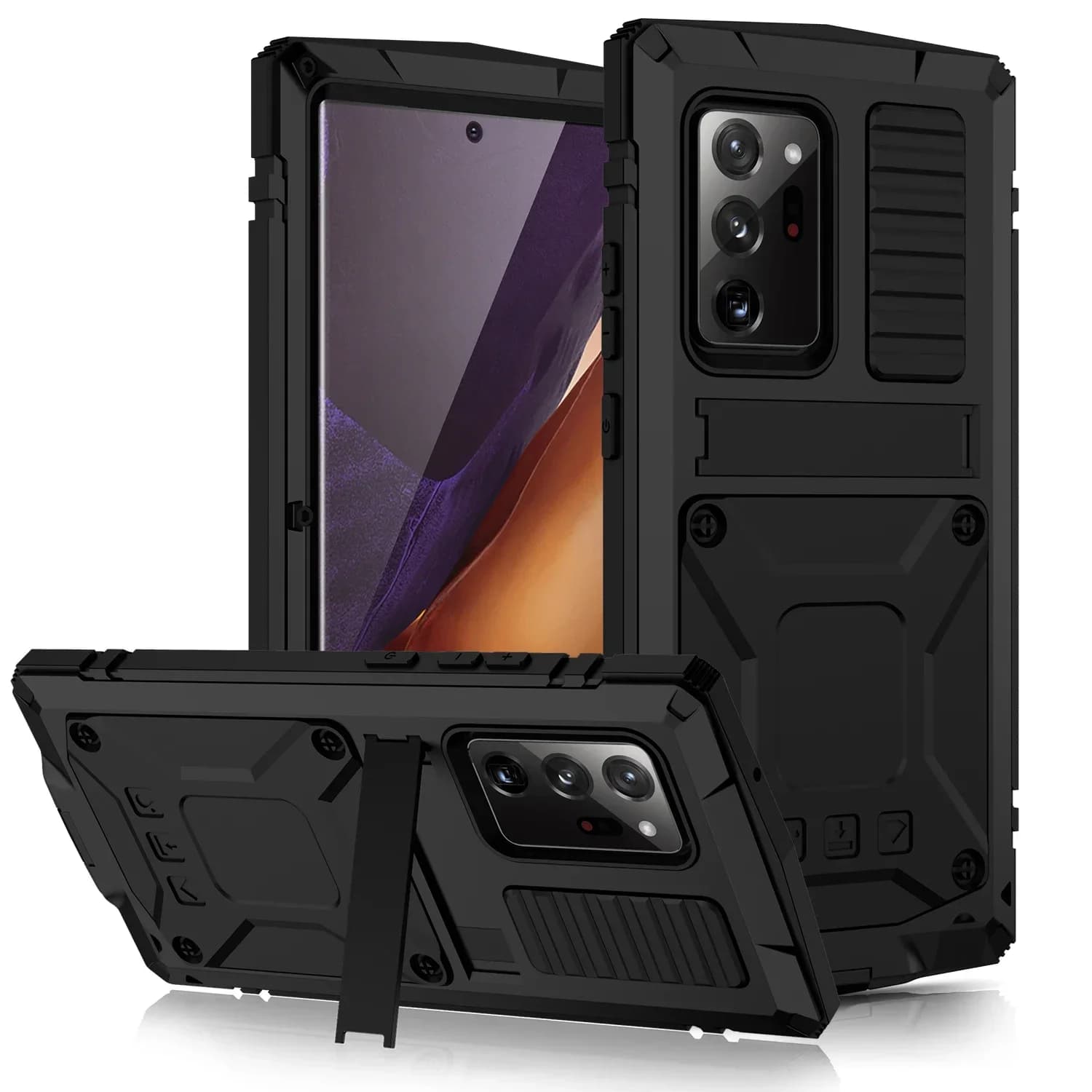 Pour Samsung Galaxy S25 Edge S24 S23 S22 S21 S20 Plus Note 20 Ultra, coque de protection intégrale en métal aluminium 360°, antichoc