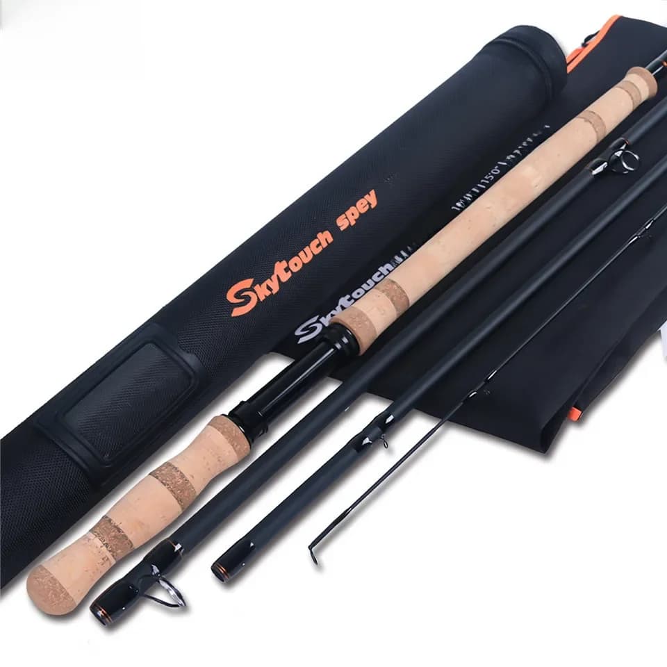 Canne à pêche à la mouche Maximumcatch SkyTouch Switch Spey 11/13/14ft 6-9wt, en fibre de carbone 30T+40T, action rapide, avec poignée de rechange