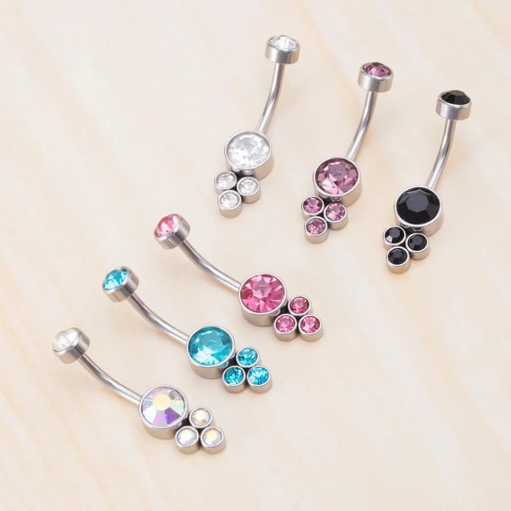 2025 nouveau CZ cristal nombril anneau nombril anneaux nombril Piercing Sexy Pircing Ombligo ventre anneaux boucles d'oreilles en acier chirurgical 14G