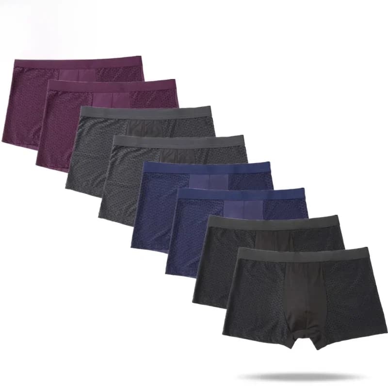 8 pièces/lot culottes sous-vêtements Boxer hommes Sexy maille mâle Shorts Transparent Plus grande taille 6xl 7xl 8xl troncs pour homme