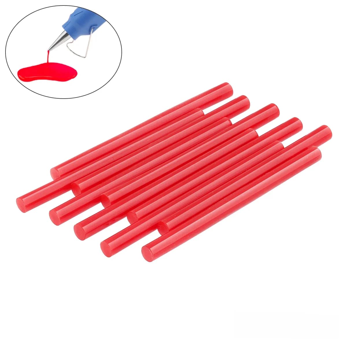 5-100 pièces/ensemble 7mm x 100mm rouge pistolet thermofusible bâtons de colle pistolet adhésif outils de bricolage pour pistolet à colle thermofusible réparation alliage accessoires