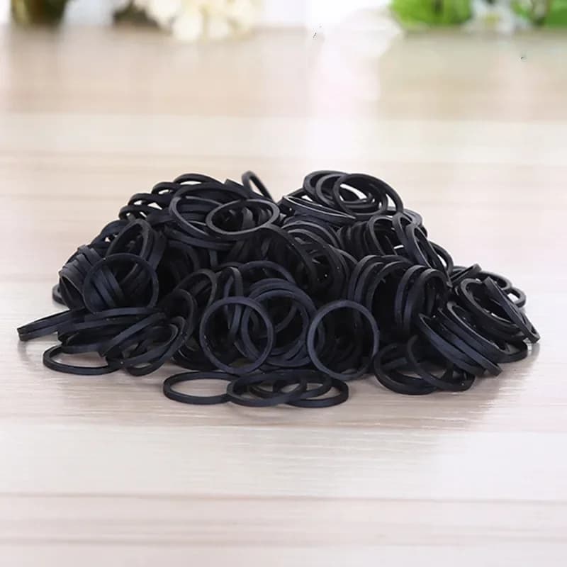 Anneau en caoutchouc noir pour bureau, 16x1.4mm, bandes élastiques solides, support de papeterie, boucle, fournitures scolaires et de bureau