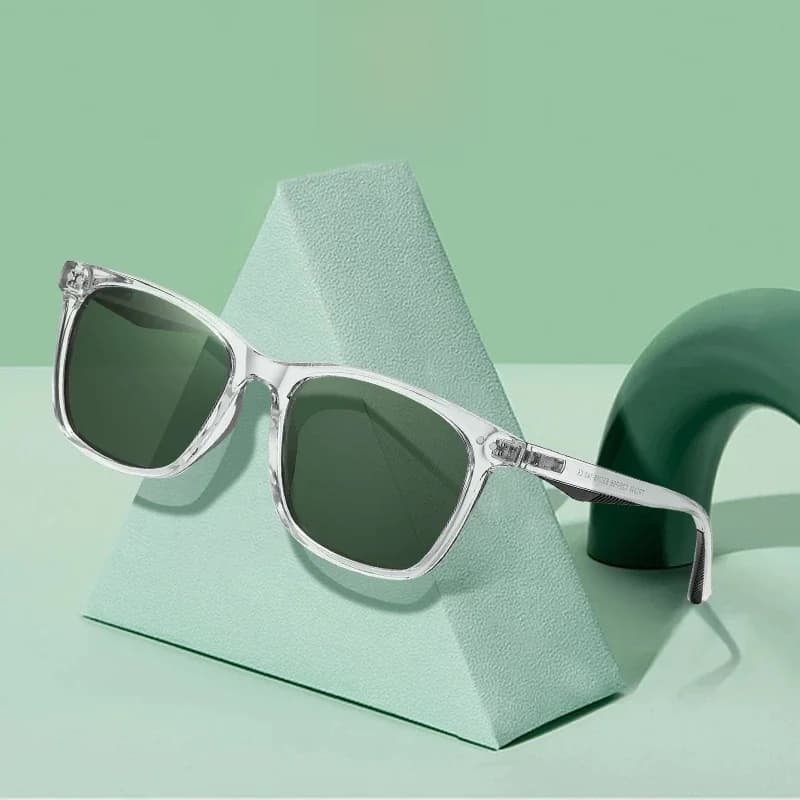 Lunettes de soleil polarisées LM 2026 pour hommes et femmes, monture carrée tendance, verres transparents, protection UV400, idéales pour la conduite et les voyages