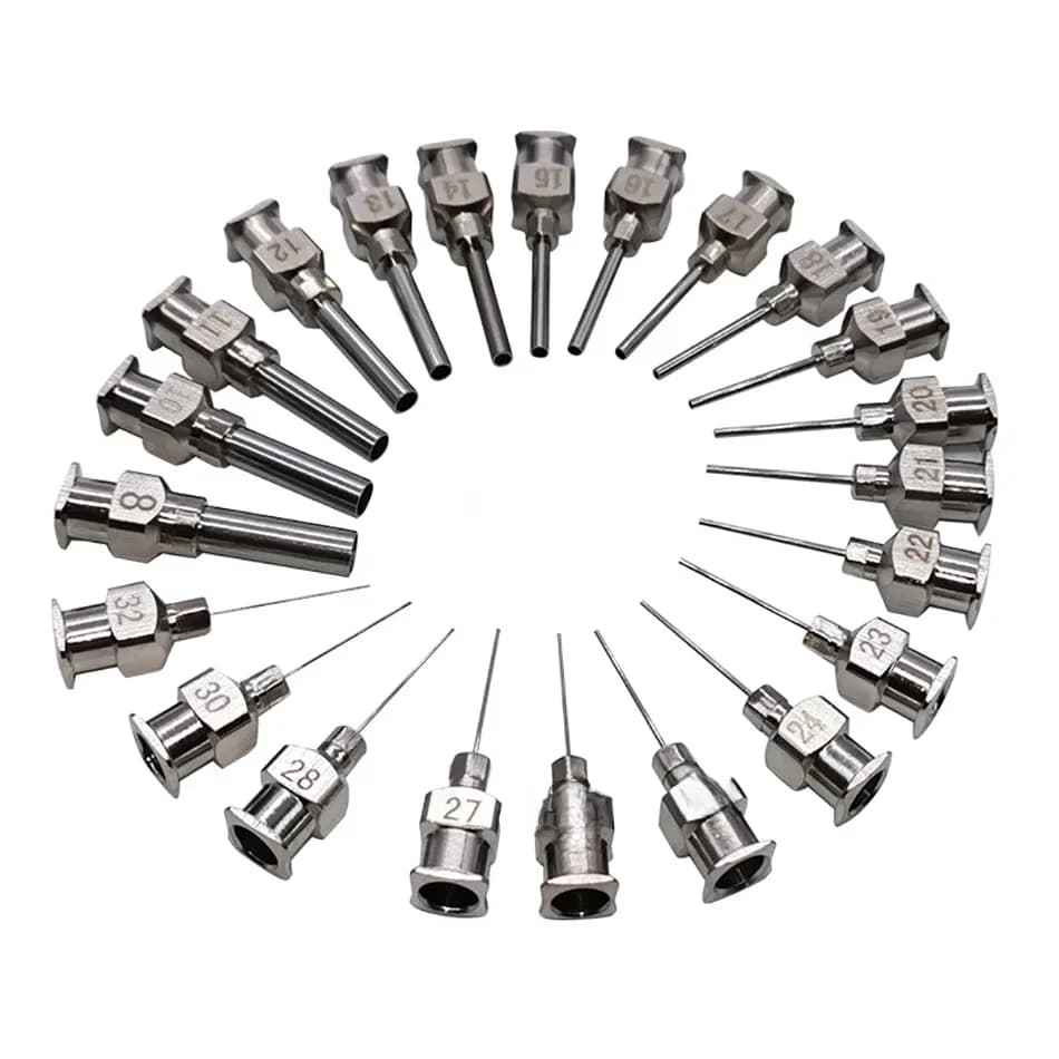 Aiguilles de distribution de 1/2 pouces, 12 pièces, 8 9 10 11 12 13 14 15 16 17 19 20-30g, seringue métallique en acier inoxydable, distributeur de colle émoussée