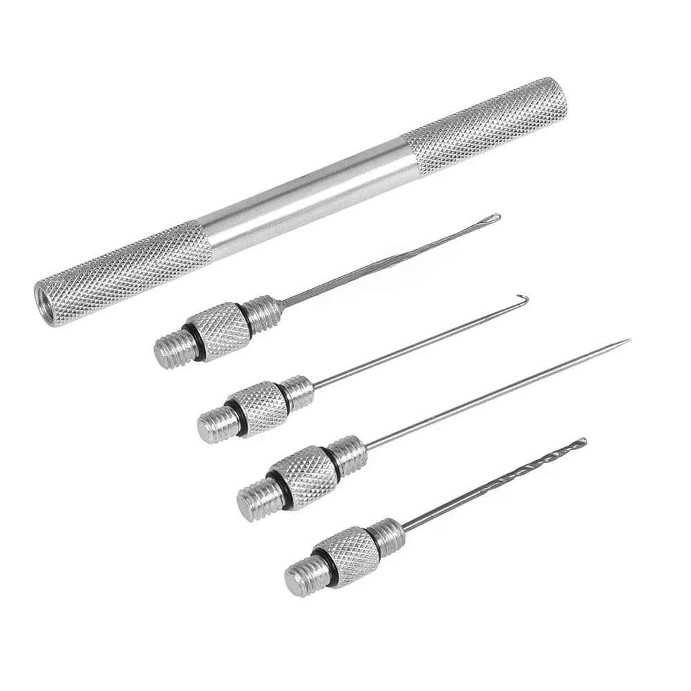 5 en 1 carpe forte gréement de pêche appât aiguille Kit ensemble d'outils appât perceuse Stringer aiguille avec poignée en alliage antidérapant outils de poisson
