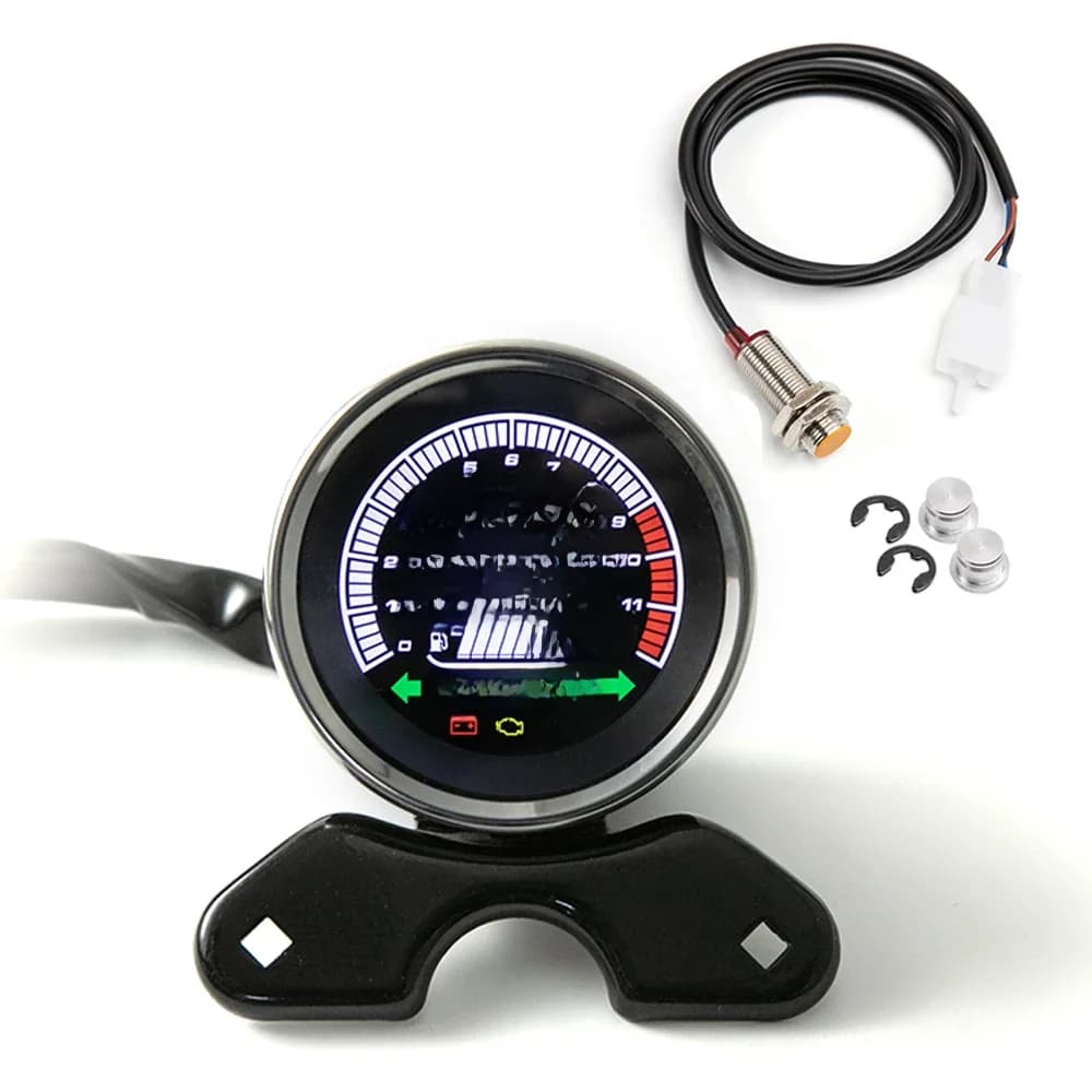 Contachymètre numérique personnalisé pour moto, 12V, LED LCD, compteur de vitesse, tachymètre, pour Harley Honda Yamaha Suzuki Cafe Racer Bobber Touring